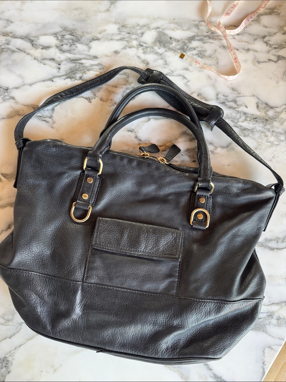 J. Crew Tartine Satchel Pebbled Leather Tote w/Gold-Tone Hardware Shoulder Bag
